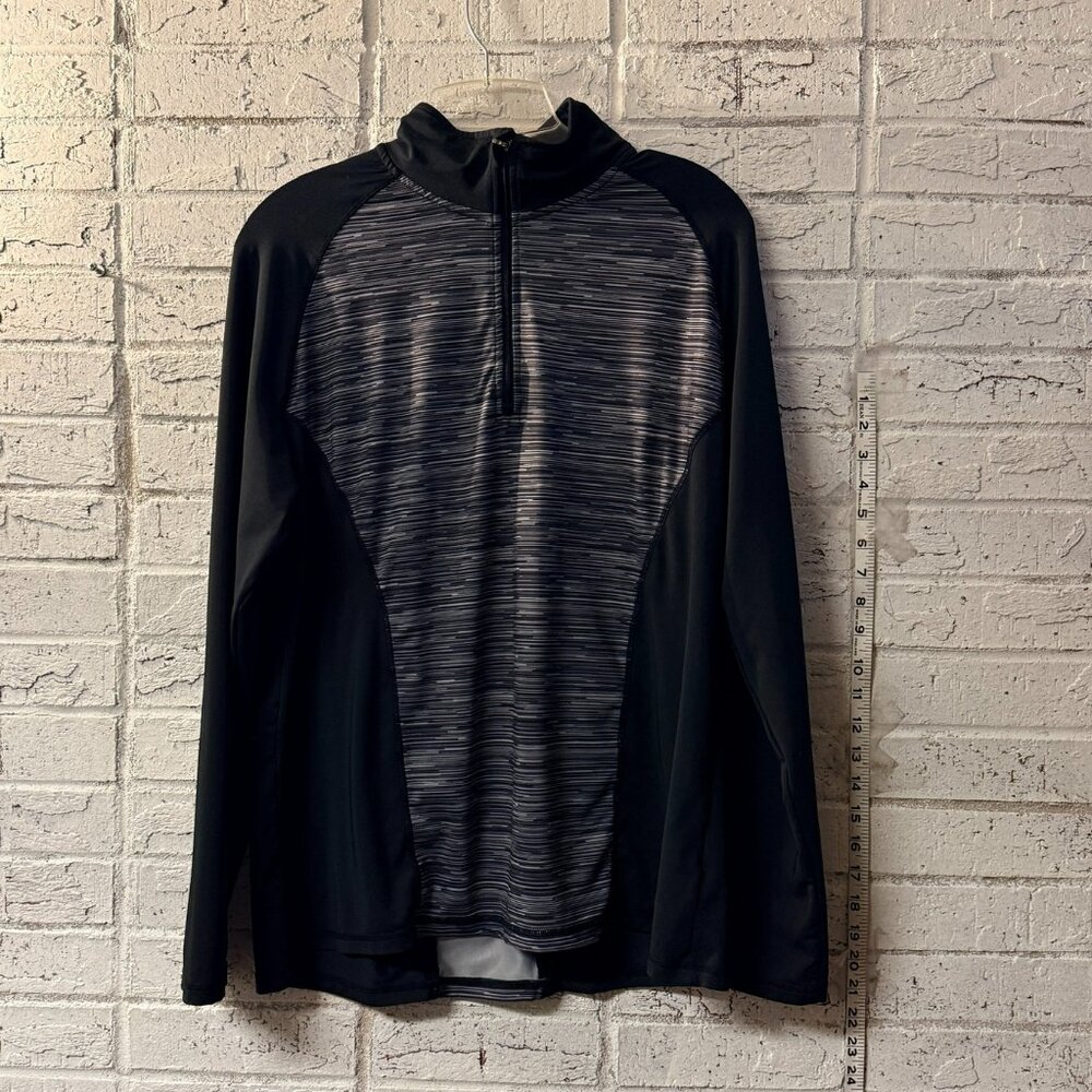 Everlast Sport Quarter Zip Pullover XL Black Athletic Top Long Sleeve Workout
